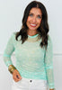 Polka Dot Mesh Long Sleeve Blouse (Reg & Plus)-3 Colors