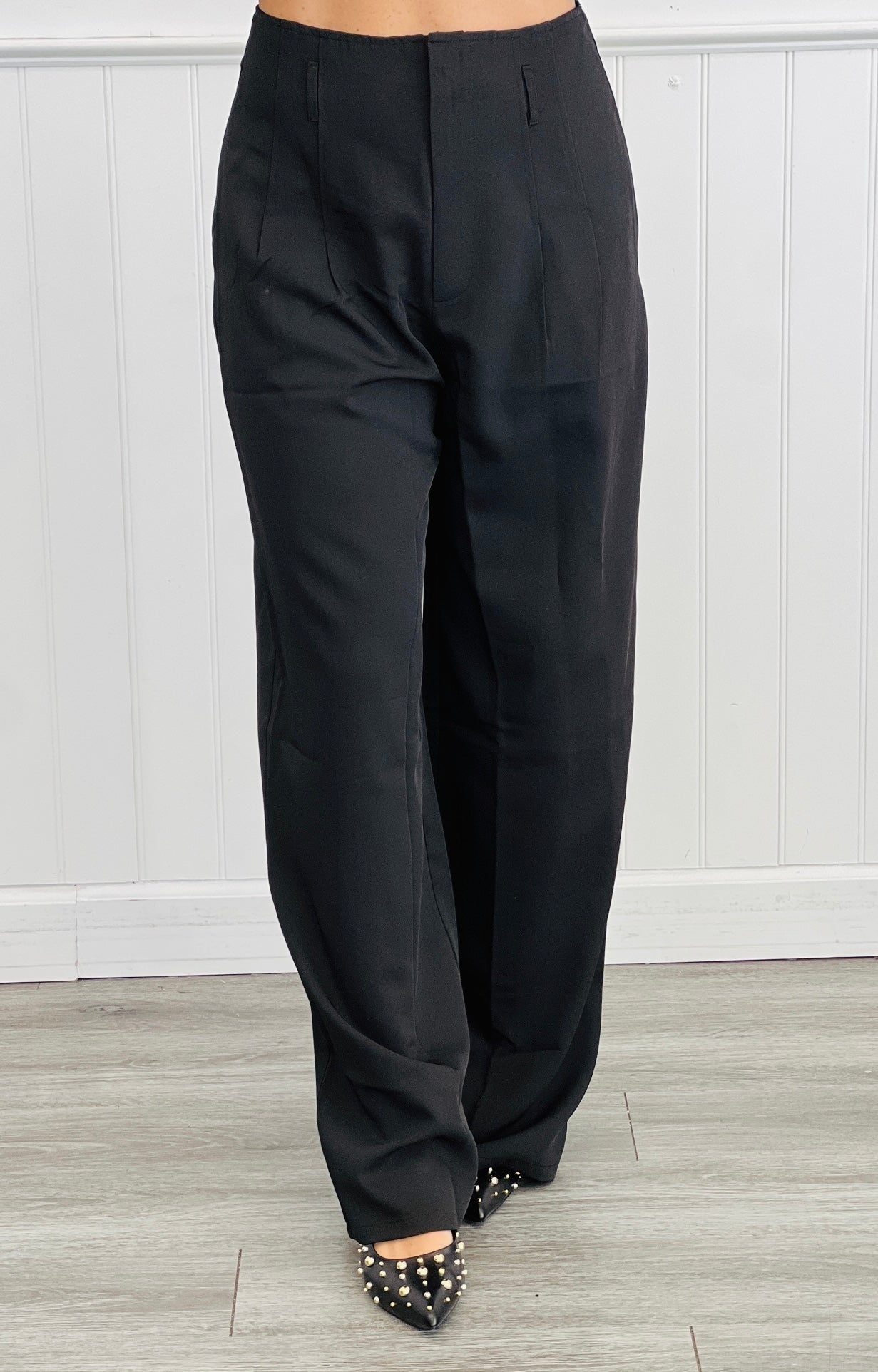 High Waist Wide Leg Pants (Reg.)- 2 Colors