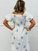 Blue Multi Striped Floral Midi Dress (Reg & Plus)