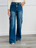 Risen Dark Add A Little Flare Cargo Jeans (Reg & Plus)