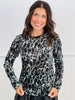 Black Leopard Print Velvet LS Top (Reg & Plus)