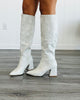 White Hiss & Tell Knee High Boots