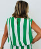 Green/White Stripe Top & Pants Set (Reg & Plus)