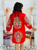 Red Patterned Baroque Applique Mini Dress (Reg.)