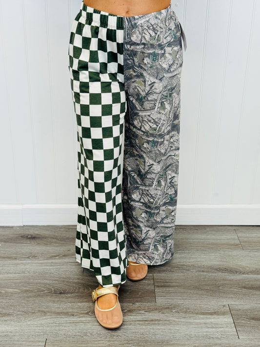 Olive Split Decision Checker/Camo Pants (Reg & Plus)