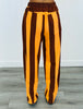 Pumpkin Spice Striped Wide Leg Pants (Reg and Plus)