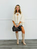 Ivory Lace Hem Detail Poncho Top (Reg.)
