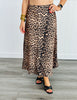 Satin Leopard Bias Cut Midi Skirt (Reg)-2 Colors