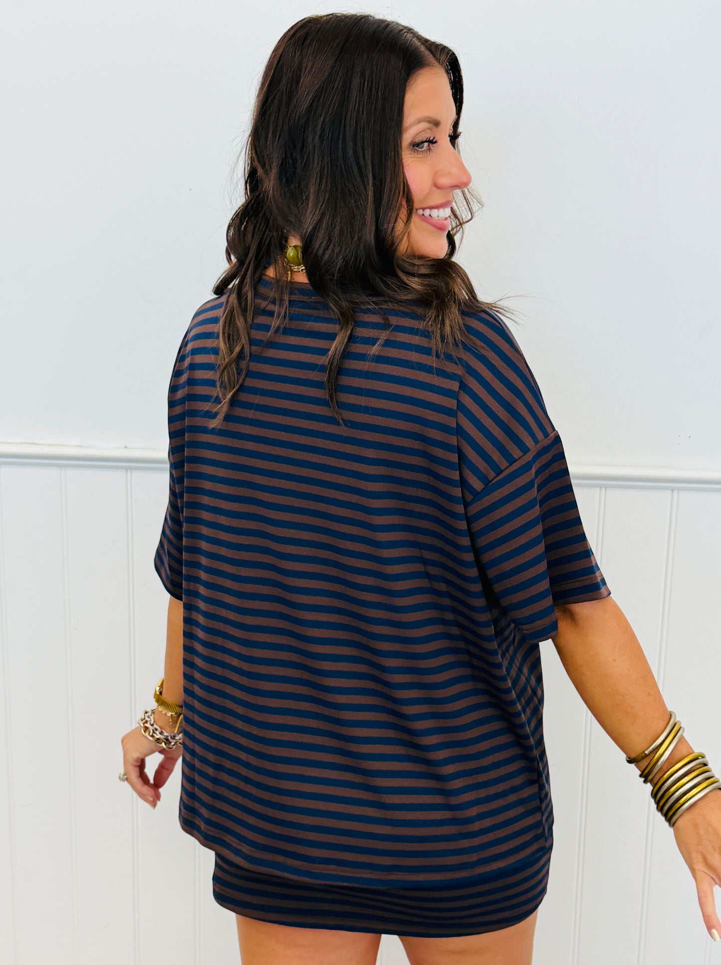 Striped Knit Tee Top (Reg.) - 2 Colors