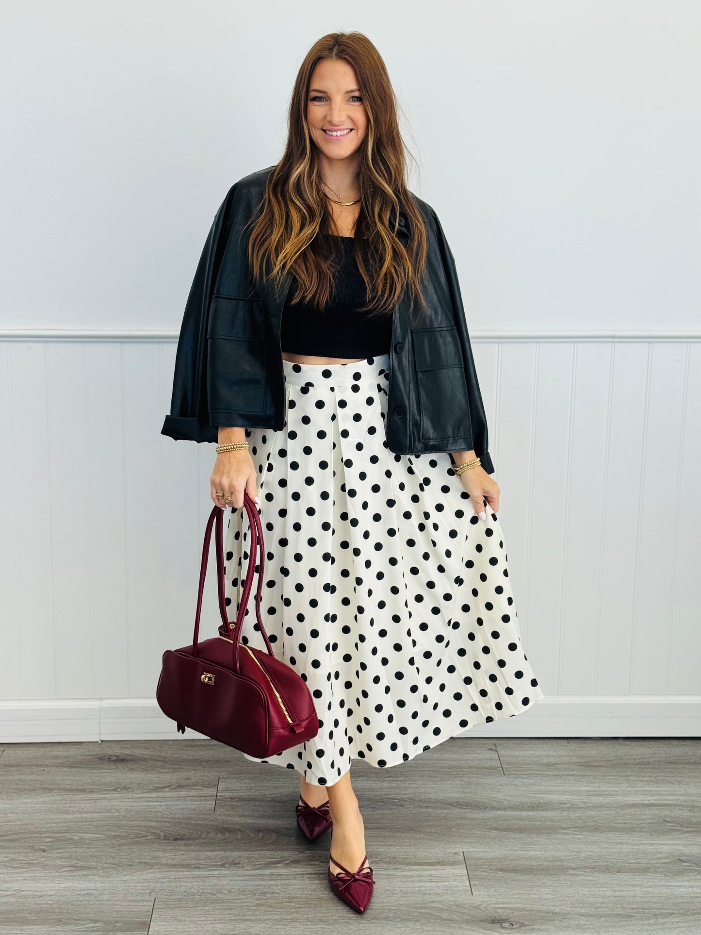 Black Faux Leather Jacket (Reg.)