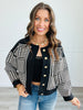 Black Houndstooth Button Down Cardigan (Reg.)