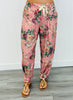 Pink Garden Floral Top & Jogger Pants Set (Reg & Plus)