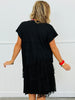 Black Lace Tiered Open Front Cardigan (Reg.)