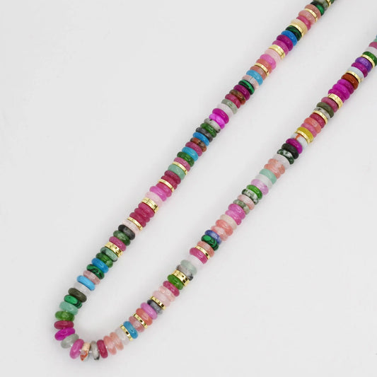 TJ - Rainbow Gold Gemstone Necklace