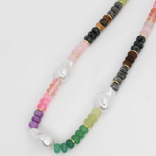 TJ - Tatiana Pearl Gemstone Necklace