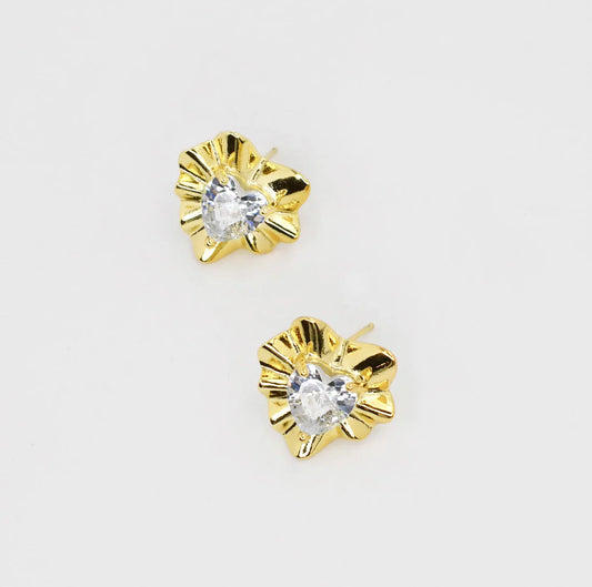 TJ - Heart Foil Stud Earrings