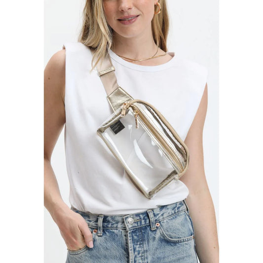 Gold Air Clear Stadium Belt Bag