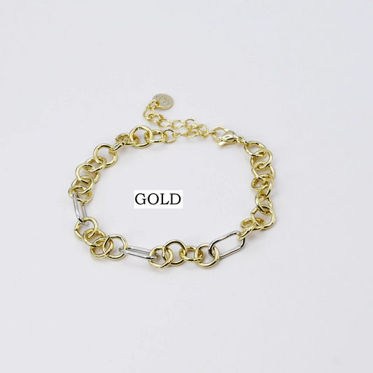 TJ - Mixed Metal Link Bracelet - 2 Colors