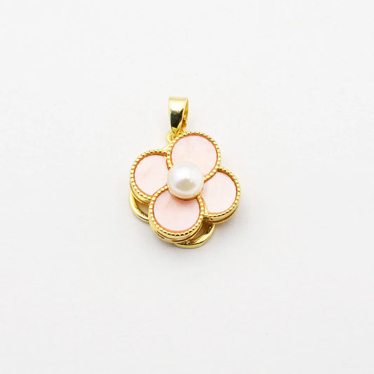 TJ - Pink Flower Pearl Charm