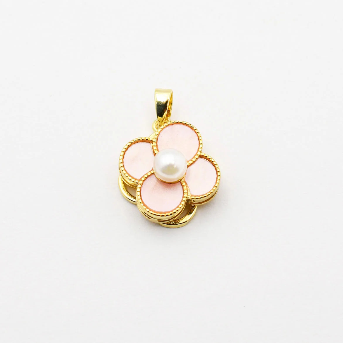 TJ - Pink Flower Pearl Charm