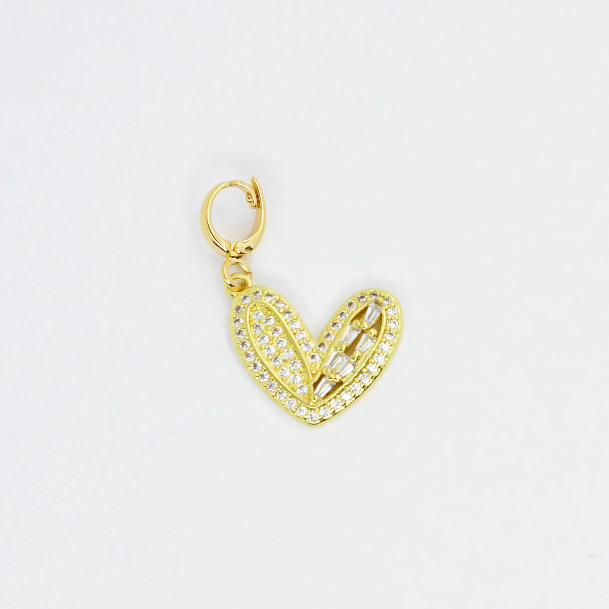 TJ - Pave Heart Charm - 2 Colors