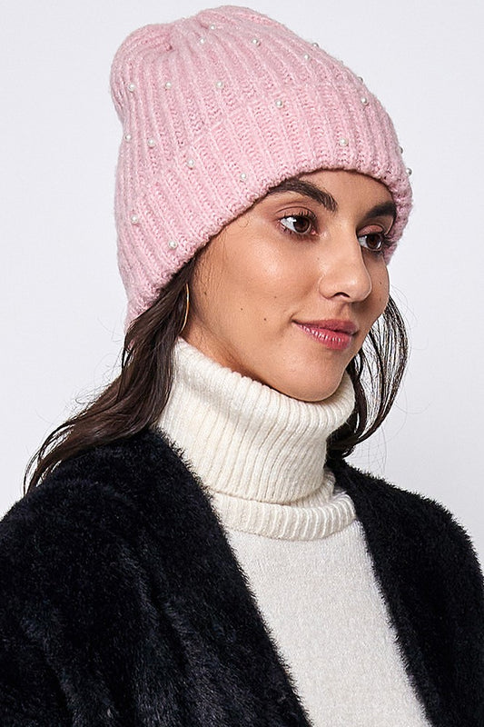 Knitted Pearl Beanie - 3 Colors