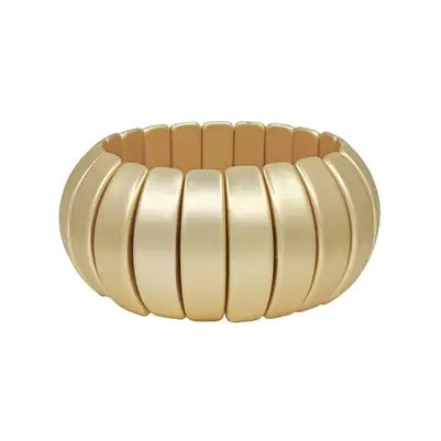 Matte Gold Rounded Bar Stretch Bracelet