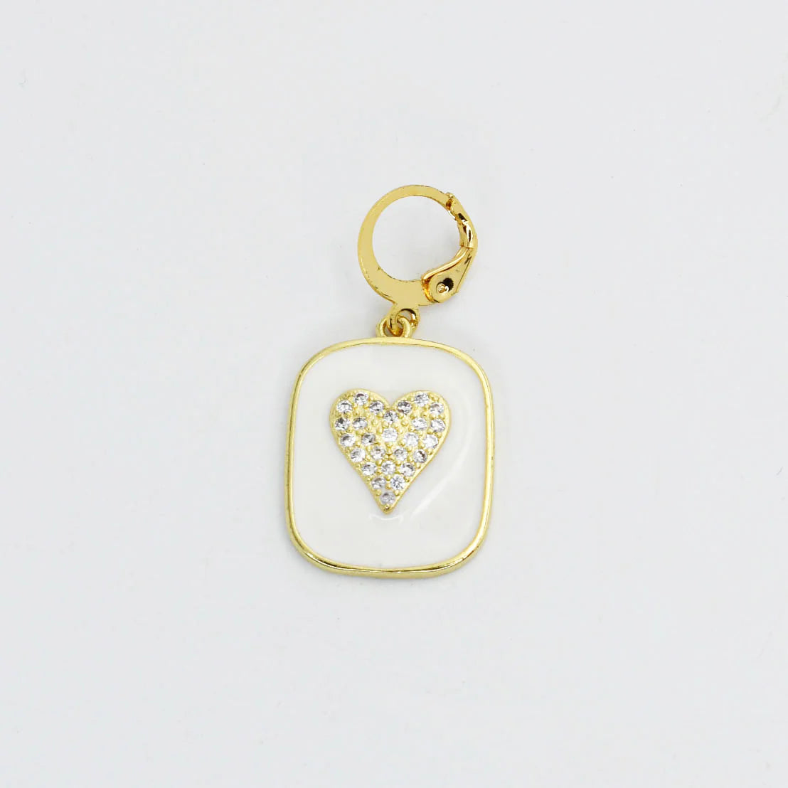 TJ - White Enamel Medal Charm - 2 Options