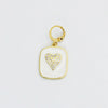 TJ - White Enamel Medal Charm - 2 Options