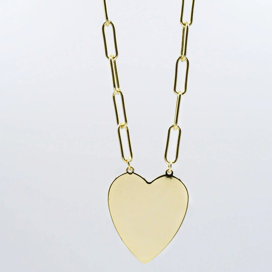 TJ - Gold Big Heart Girl Necklace