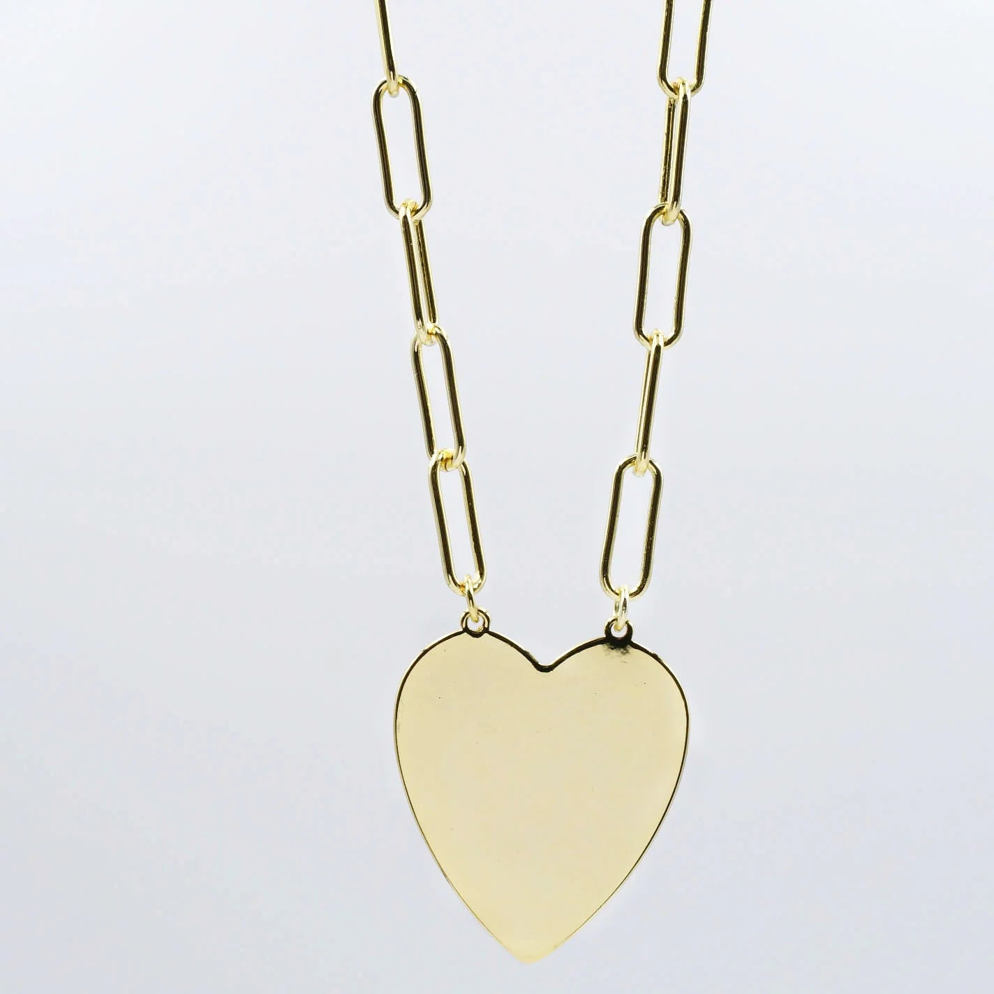 TJ - Gold Big Heart Girl Necklace