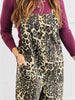 Acid Washed Leopard Printed Denim Jumpsuit (Reg & Plus)