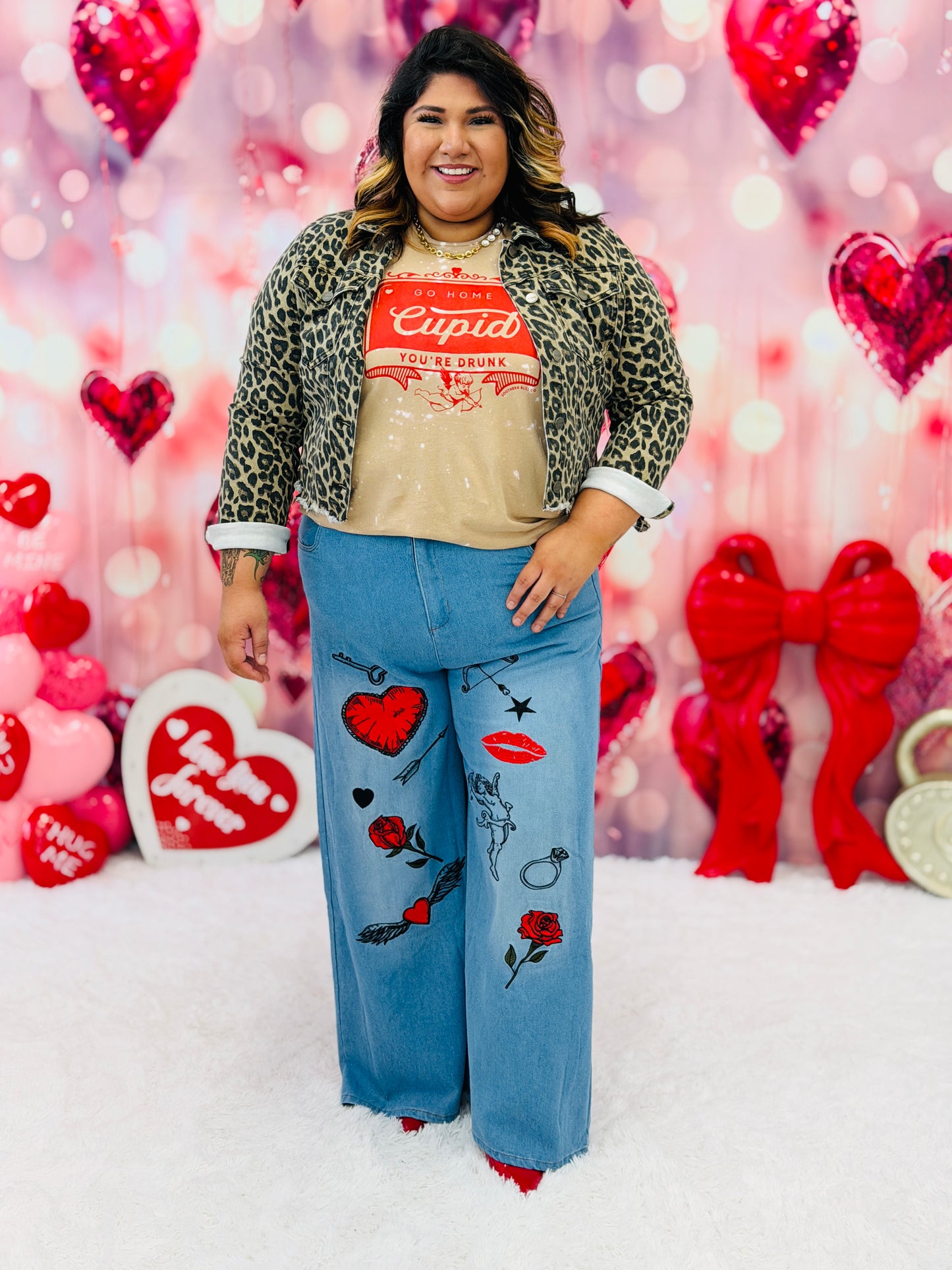 Go Home Cupid Bleached Graphic Tee (Reg. and Plus)