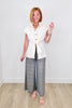 Charcoal Gold Shimmery Wide Leg Pants (Reg. & Plus)