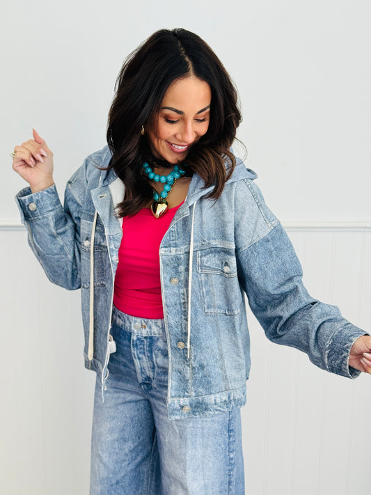 Illusions Remix Denim Blue Print Hoodie Jacket (Reg.)