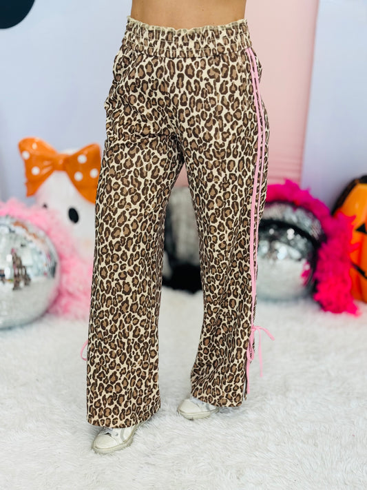 Taupe Leopard Bow Pants (Reg.)