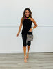 Black Cut Out Back Halter Neck Top (Reg.)