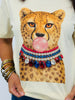 Jeweled Collar Bubblegum Leopard Tee (Reg. and Plus)
