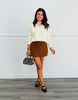 Ivory Floral Lace High Neck Sweater Top (Reg & Plus)
