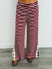 Striped Lace Side Slit Pants (Reg. and Plus) - 6 Colors