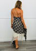 Navy Plaid Layered Lace Midi Dress (Reg & Plus)