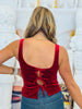 Velvet Back Tie Sleeveless Top (Reg.)-4 Colors