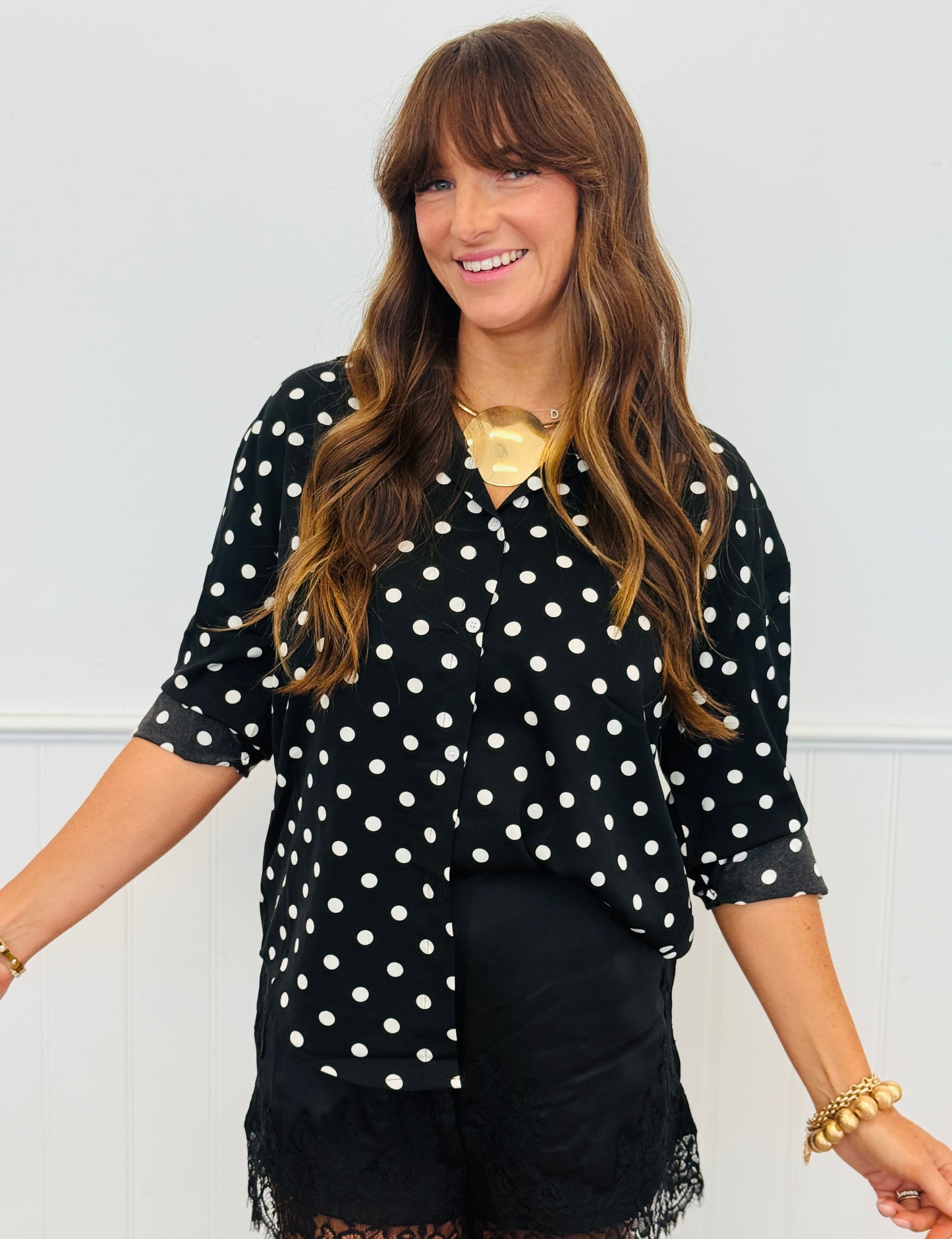Polka Dot Kathryn Classic Button-Up (Reg. & Plus)
