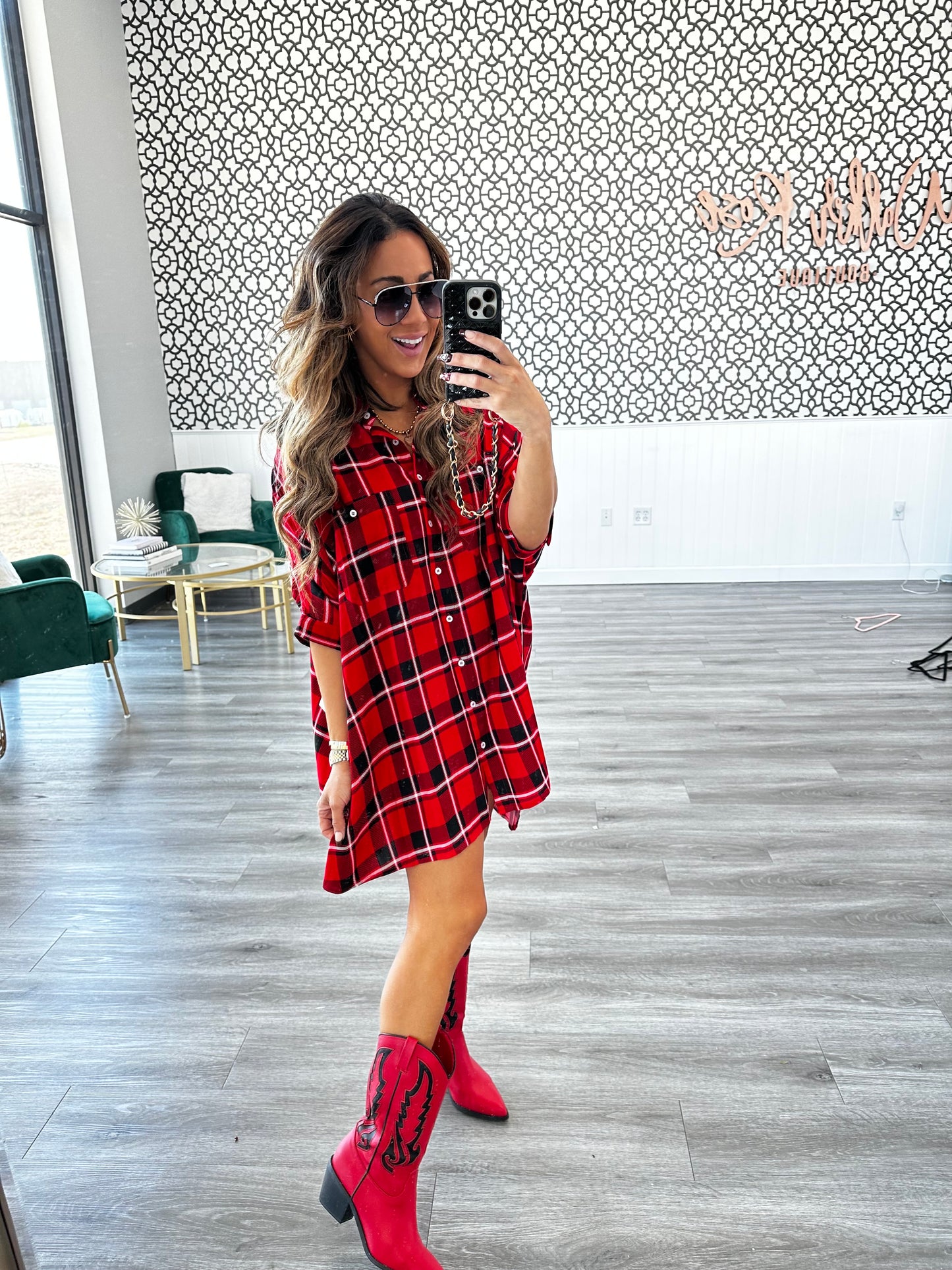 Red Plaid Extreme Shirt (Reg & Plus)