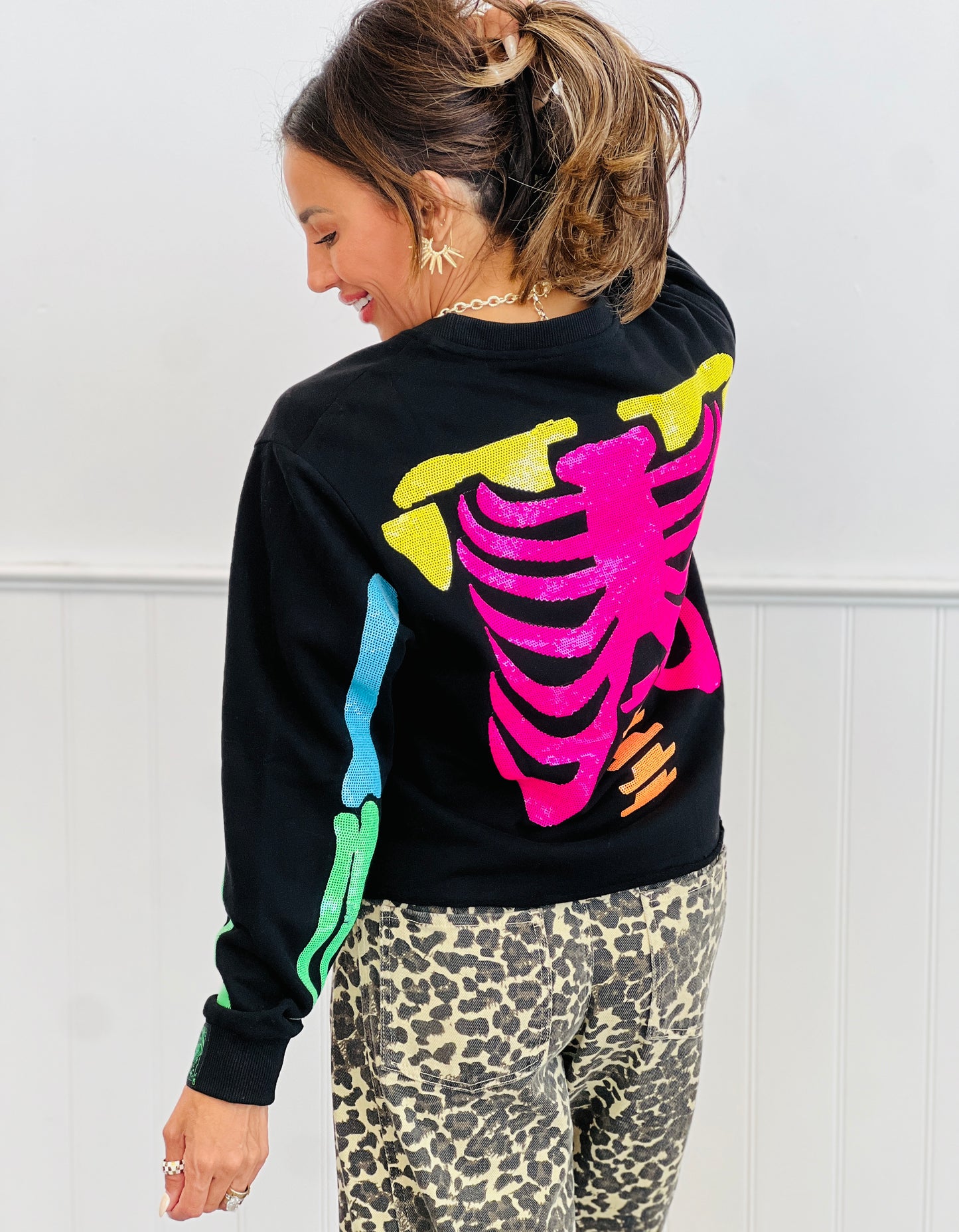 Queen Of Sparkles Black Rainbow Sweatshirt (Reg. and Plus)