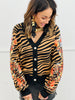 Queen Of Sparkles Tiger Striped Button Up Cardigan (Reg. & Plus)