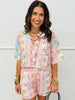 Pink Floral Print Top & Shorts Set (Reg.)