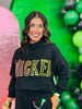 Queen Of Sparkles Licensed Black 'Wicked' Logo Sweatshirt (Reg. and Plus)