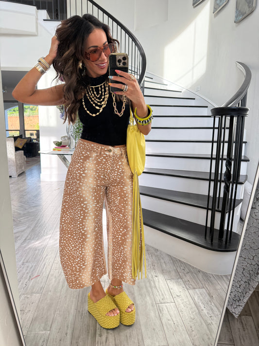Darling Doe Spotted Print Barrel Pants (Reg.)