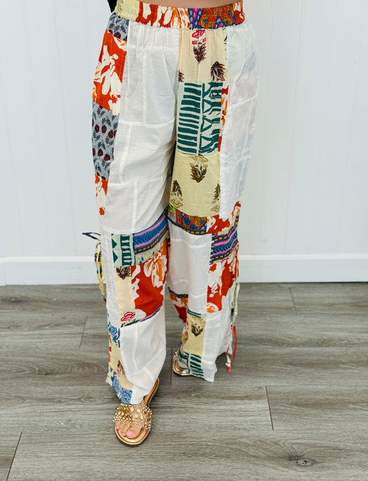 POL Ivory Multi Mixed Patchwork Pants (Reg.)
